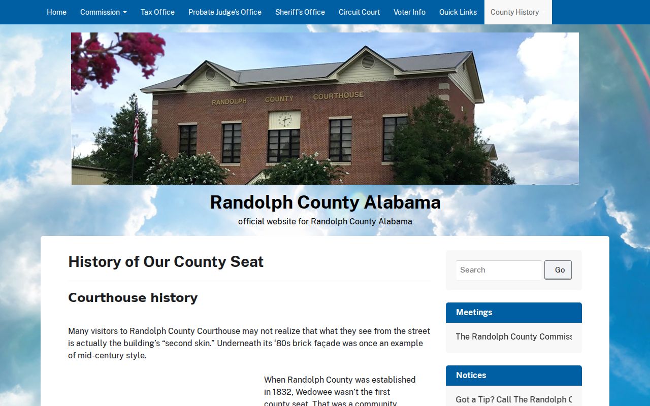Historic Randolph County courthouse and court docket record history