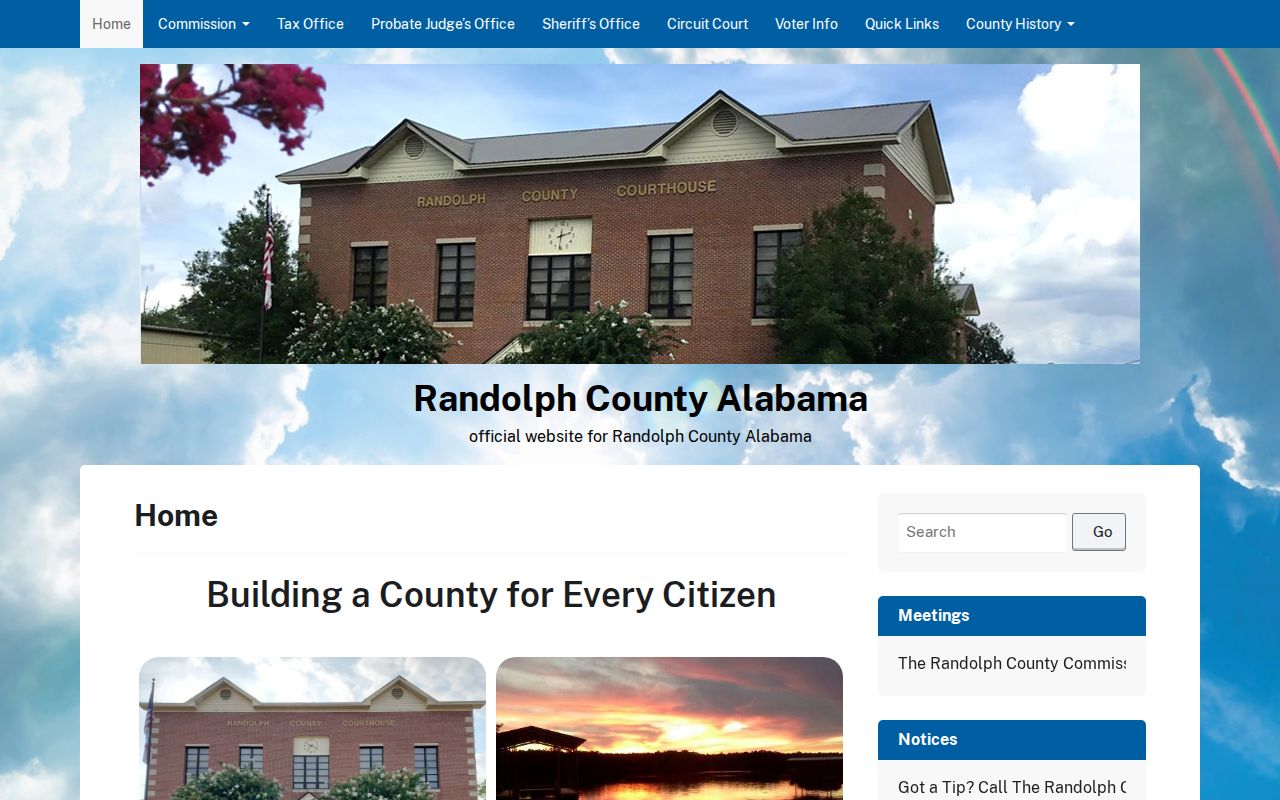 Randolph County government information for courthouse docket access