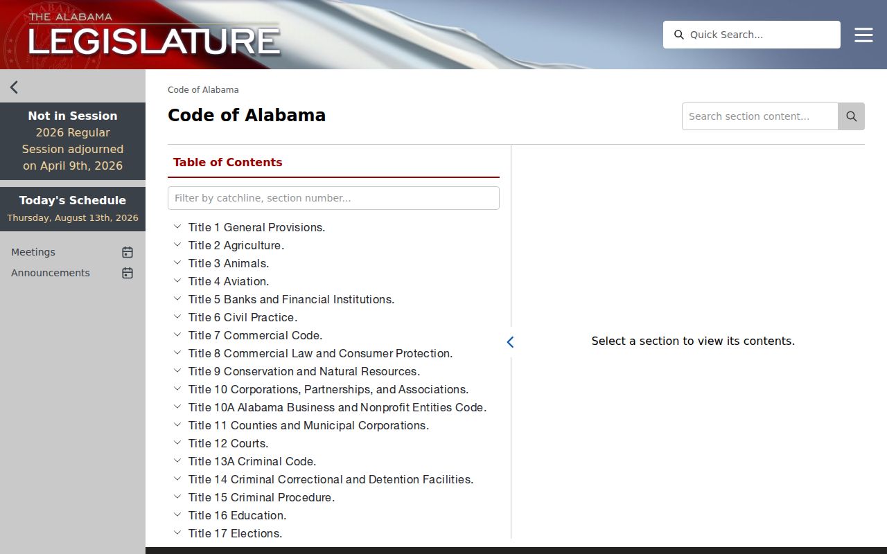 Woodland court records Code of Alabama search portal